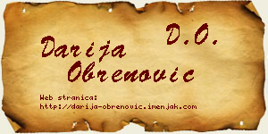 Darija Obrenović vizit kartica